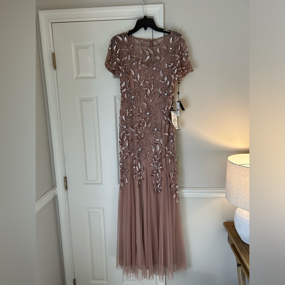 Adrianna Papell Rose Gold Gown Size 10